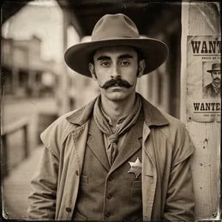 AI portrait of a man styled in the Wild West frontier era, 250 Years of America 4th of July photo