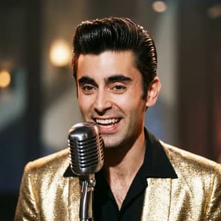 AI portrait of a man styled in the 1950s rock and roll era, 250 Years of America 4th of July photo