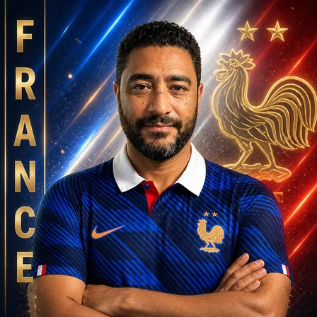 France soccer fan — Fan card AI photo