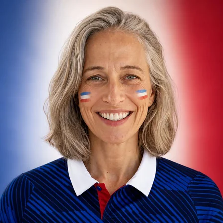 France soccer fan photo — Portrait style